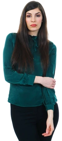 Fashion Union Green Frill High Neck