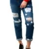 Parisian Mid Blue Ripped Boyfriend Jean -Style Nest Store 15278