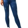 Parisian Bright Blue Distressed Skinny Jean -Style Nest Store 16809