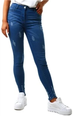 Parisian Bright Blue Distressed Skinny Jean