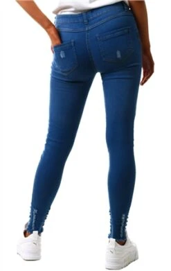 Parisian Bright Blue Distressed Skinny Jean -Style Nest Store 16809 3