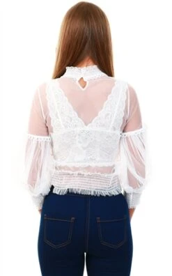 Cutie London White Mesh Frill Top -Style Nest Store 17923 3