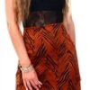 Brave Soul Brown Zebra Print Satin Midi Skirt -Style Nest Store 19461