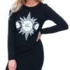 Missi London Black Long Sleeve Zodiac T-Shirt Dress -Style Nest Store 19906
