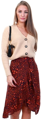 Missi London Rust Leopard Midi Skirt