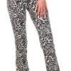 Pieces Black / Black Printed Flared Trousers -Style Nest Store 20461