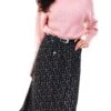 Only Black / Black Solid Colored Maxi Skirt -Style Nest Store 20683