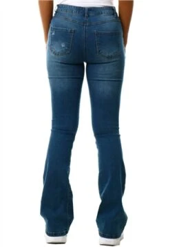 Parisian Dark Blue Flared Hem Skinny Jean -Style Nest Store 21091 3
