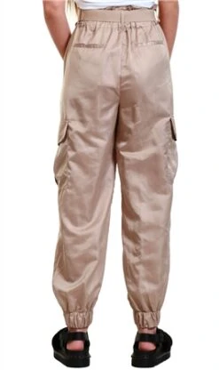 Only Beige / Humus Track Satin Trousers -Style Nest Store 21558 3