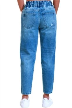 Only Blue / Medium Blue Denim Onllu Life Hw Carrot Straight Fit Jeans -Style Nest Store 21587 3