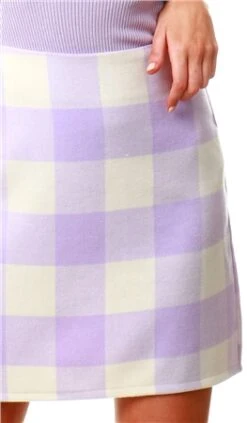 Noisy May Pastel Lilac High Waisted Short Skirt -Style Nest Store 21736 1