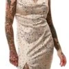 Sixth June Beige Printed Midi Dress -Style Nest Store 21891