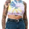 Sixth June Blue Spiral Tie Dye Crop Top -Style Nest Store 21895