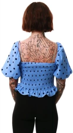 Brave Soul Blue Polka Dots Smock Top -Style Nest Store 22027 3