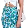 Girl In Mind Green/Blue Emily Frill Detail Wrap Skirt