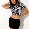 Motel Retro Optic Spot Wuma Cropped Shirt -Style Nest Store 22401
