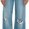Noisy May Light Blue Denim Nmamanda Wide Leg Mid-Rise Jeans -Style Nest Store 22542