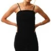 Vivichi Black Amy Slinky Ruched Cami Dress -Style Nest Store 22611