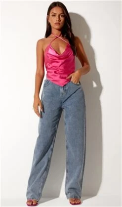 Motel Satin Pink Tevy Top -Style Nest Store 23383 2