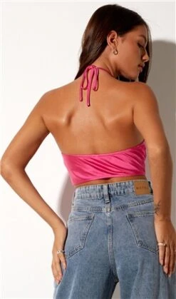 Motel Satin Pink Tevy Top -Style Nest Store 23383 3