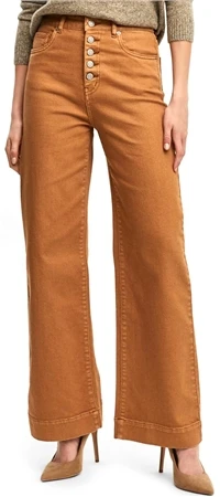 Veromoda Brown / Tobacco Brown High Waist Wide Trousers