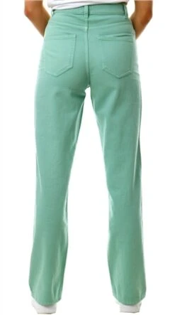 Only Green / Creme De Menthe Wide Extra High Waisted Jeans -Style Nest Store 24285 3