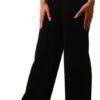 Only Black / Black Emma Wide Fitted Trousers -Style Nest Store 24348