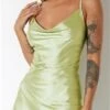 Motel Nile Green Batri Satin Dress -Style Nest Store 25077