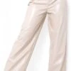 Missy Empire Stone Emily Pu Wide Leg Trousers -Style Nest Store 25156