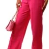 Pieces Fuchsia Purple Bossy Wide-Leg Trousers -Style Nest Store 25244