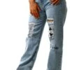 Forever Denim Authentic Light Blue Ripped Bassy Jeans -Style Nest Store 25381