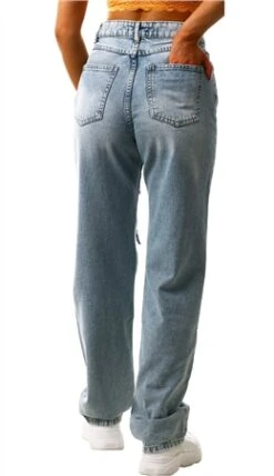 Forever Denim Authentic Light Blue Ripped Bassy Jeans -Style Nest Store 25381 3