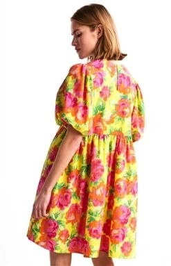 Pieces Golden Kiwi / Flower Asta Mini Dress -Style Nest Store 25429 3