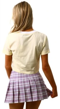 Cutie London Purple Check Pleated Mini Skirt -Style Nest Store 25698 3