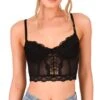 Saint Genies Black Mabel Mesh Cropped Lace Underwired Bralette -Style Nest Store 25932