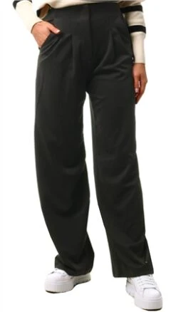 Veromoda Black / Black Tanni High Waisted Wide Solid Trousers