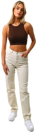 Only Beige / Oatmeal Emily Highwaisted Straight Fit Jeans 5 Only Beige / Oatmeal Emily Highwaisted Straight Fit Jeans - Image 3