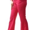 Vila Pink Peacock Kammas High Waisted Flared Trousers