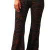Missi London Brown / Black Leopard Print Flare Trousers -Style Nest Store 26639
