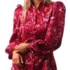 Girl In Mind Red Abstract Print Blouse -Style Nest Store 26640