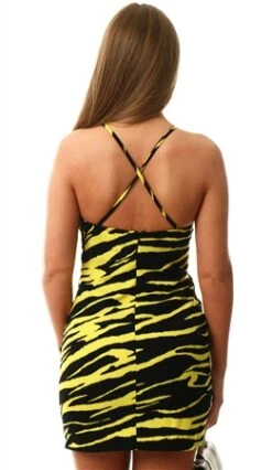 Only Yellow / Black Zebra Print Veda Mini Dress -Style Nest Store 26677 3