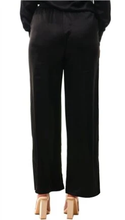 Only Black / Black Victoria Satin Trousers -Style Nest Store 26757 3