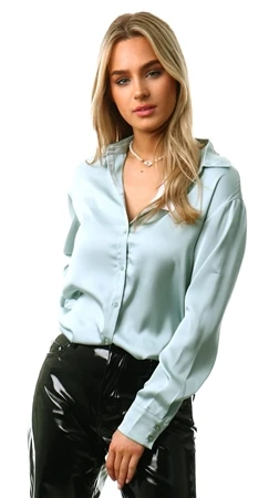 Vila Cameo Green Clair Satin Shirt