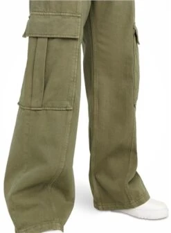 Only Green / Aloe Hope Straight Fit High Waist Cargo Trousers -Style Nest Store 27149 1