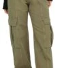 Only Green / Aloe Hope Straight Fit High Waist Cargo Trousers -Style Nest Store 27149