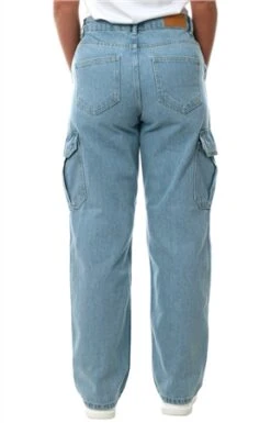Noisy May Light Blue Denim Alexa Normal Waisted Cargo Jeans -Style Nest Store 27314 3