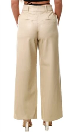 Veromoda Grey / Birch Olivia Wide Leg Fit Mid Waist Trousers -Style Nest Store 27319 3