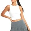 Motel Pinstripe Grey Senona Mini Skirt