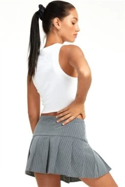 Motel Pinstripe Grey Senona Mini Skirt -Style Nest Store 27358 3