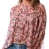 Only Rose Smoke / Pink Aida Patterned Blouse -Style Nest Store 27516